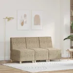 Unitate Sofa Modulară Fără Brațe 3 pcs Gri deschis GartenMobel Dekor