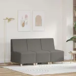 Unitate Sofa Modulară Fără Brațe 3 pcs Gri deschis GartenMobel Dekor