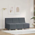 Unitate Sofa Modulară Fără Brațe 3 pcs Gri închis GartenMobel Dekor