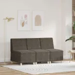 Unitate Sofa Modulară Fără Brațe 3 pcs Gri închis GartenMobel Dekor