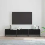 Unități TV 2 pcs Stejar Negru 210 x 35 x 41 cm Lemn compozit GartenMobel Dekor