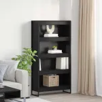 Dulap pentru cărți 2 pcs Stejar Negru 80 x 30 x 155 cm GartenMobel Dekor