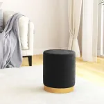 Taburet depozitare rotund, negru, catifea 31 x 37 cm GartenMobel Dekor