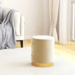 Taburet depozitare rotund, roz caisă, catifea 31 x 37 cm GartenMobel Dekor