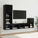 Unități pentru Pereți de TV Stejar Negru Lemn compozit GartenMobel Dekor