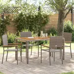 Scaune de grădină stivuibile 4 pcs Gri și Brown 54 x 56 x 90 cm GartenMobel Dekor