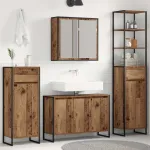 Set de mobilier pentru baie cu sertar Lemn vechi Lemn compozit GartenMobel Dekor