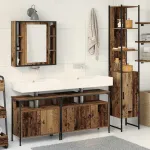 Set de mobilier pentru baie 4 pcs Lemn Vechi Lemn compozit GartenMobel Dekor
