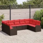 Set de canapea cu pernă Maro Poli Rattan GartenMobel Dekor
