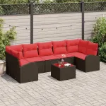 Set de canapele pentru grădină Maro și roșu 55 x 55 x 37 cm GartenMobel Dekor