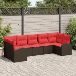 Set de canapele pentru grădină cu pernă 7 pcs Maro Poli Rattan GartenMobel Dekor