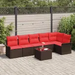 Set de canapele pentru grădină 7 pcs Maro poliratan GartenMobel Dekor