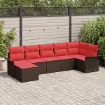 Set de canapele pentru grădină 7 pcs Bej poliratan GartenMobel Dekor