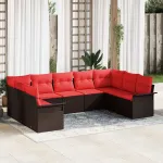 Set de canapele pentru grădină 9 pcs Bej poliratan GartenMobel Dekor