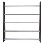 Etajera pantofi 5Five din metal si plastic, 4 niveluri pentru 16 perechi, 70x19x76 cm, negru
