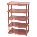 Regal Strend Pro, na topánky, 5 priečkový, hnedý, 48x30,5x86 cm