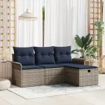 Set de canapele pentru grădină cu pernă 4 pcs Rattan poli GartenMobel Dekor