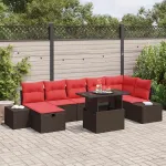 Set de canapele pentru grădină cu pernă 8 pcs poliratan GartenMobel Dekor
