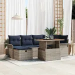 Set de canapele pentru grădină 7 pcs Gri poliratan GartenMobel Dekor