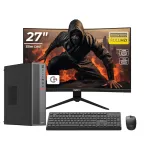 Calculator OptimX T5 SFF cu procesor Intel Core i5-9500T, 8GB DDR4, 256GB SSD, Win11 Pro și Monitor Curbat 27" FHD, IPS, LED + kit tastatura si mouse Pro KM500 cu fir NewTechnology Media