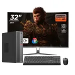 Pachet Complet Birou OptimX T5 SFF cu procesor Intel Core i5-9500T, 8GB DDR4, 256GB SSD, Win11 Pro și Monitor Curbat 32" FHD, IPS, LED + kit tastatura si mouse Pro KM500 cu fir NewTechnology Media