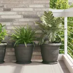 Ghivece pentru plante 6 pcs Negru Ø 39 x 32 cm Plastic GartenMobel Dekor