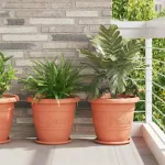 Ghivece pentru plante 6 pcs Roșu cărămidă Ø 39 x 32 cm Plastic GartenMobel Dekor