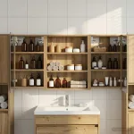 Set dulap baie cu raft 3 pcs 100 x 10,5 x 50 cm Lemn compozit GartenMobel Dekor