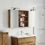 Set dulap baie cu raft 3 pcs 100 x 10,5 x 50 cm Lemn compozit GartenMobel Dekor