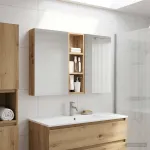 Set dulap baie cu raft 3 pcs 100 x 10,5 x 60,5 cm Lemn compozit GartenMobel Dekor