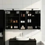 Set dulap baie cu raft 3 pcs 100 x 10,5 x 60,5 cm Lemn compozit GartenMobel Dekor