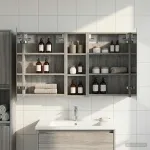 Set dulap baie cu raft 3 pcs 100 x 10,5 x 60,5 cm Lemn compozit GartenMobel Dekor