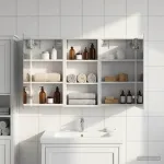 Set dulap baie cu raft 3 pcs 110 x 10,5 x 60,5 cm Lemn compozit GartenMobel Dekor