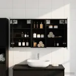 Set dulap baie cu raft 3 pcs 110 x 10,5 x 60,5 cm Lemn compozit GartenMobel Dekor