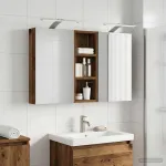 Set dulap baie cu raft 3 pcs 80 x 10,5 x 50 cm Lemn compozit GartenMobel Dekor