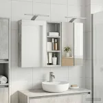 Set dulap baie cu raft 3 pcs 80 x 10,5 x 50 cm Lemn compozit GartenMobel Dekor