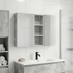 Set dulap baie cu raft 3 pcs 80 x 10,5 x 50 cm Lemn compozit GartenMobel Dekor