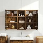 Set dulap baie cu raft 3 pcs 80 x 10,5 x 50 cm Lemn compozit GartenMobel Dekor