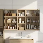 Set dulap baie cu raft 3 pcs 80 x 10,5 x 50 cm Lemn compozit GartenMobel Dekor