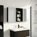 Set dulap baie cu raft 3 pcs 120 x 10,5 x 60,5 cm Lemn compozit GartenMobel Dekor