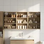 Set dulap baie cu raft 3 pcs 120 x 10,5 x 60,5 cm Lemn compozit GartenMobel Dekor