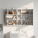 Set dulap baie cu raft 3 pcs 120 x 14,5 x 70 cm Lemn compozit GartenMobel Dekor