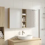 Set dulap baie cu raft 3 pcs 120 x 14,5 x 70 cm Lemn compozit GartenMobel Dekor