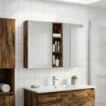 Set dulap baie cu raft 3 pcs 120 x 14,5 x 70 cm Lemn compozit GartenMobel Dekor