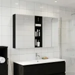 Set dulap baie cu raft 3 pcs 120 x 14,5 x 70 cm Lemn compozit GartenMobel Dekor