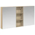 Set dulap baie cu raft 3 pcs 130 x 14,5 x 70 cm Lemn compozit GartenMobel Dekor