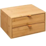 Cutie de depozitare 5Five cu 2 sertare din bambus, 25x20x14,5 cm