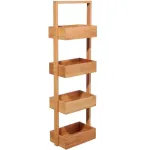 Etajera 5Five Tidy Box cu 4 rafturi, bambus, 35x33x144 cm, natur