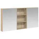 Set dulap baie cu raft 3 pcs 140 x 14,5 x 70 cm Lemn compozit GartenMobel Dekor