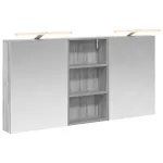 Set dulap baie cu raft 3 pcs 140 x 14,5 x 70 cm Lemn compozit GartenMobel Dekor